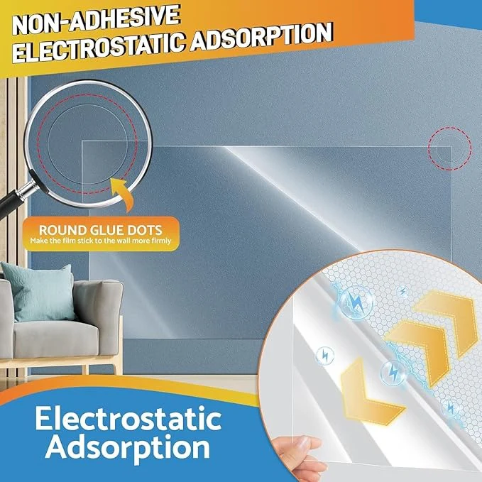 Self- Adhesive Transparent Electrostatic Wall Protection Film (Buy 1 Get 1 Free)