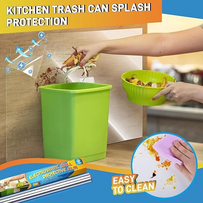 Self- Adhesive Transparent Electrostatic Wall Protection Film (Buy 1 Get 1 Free)